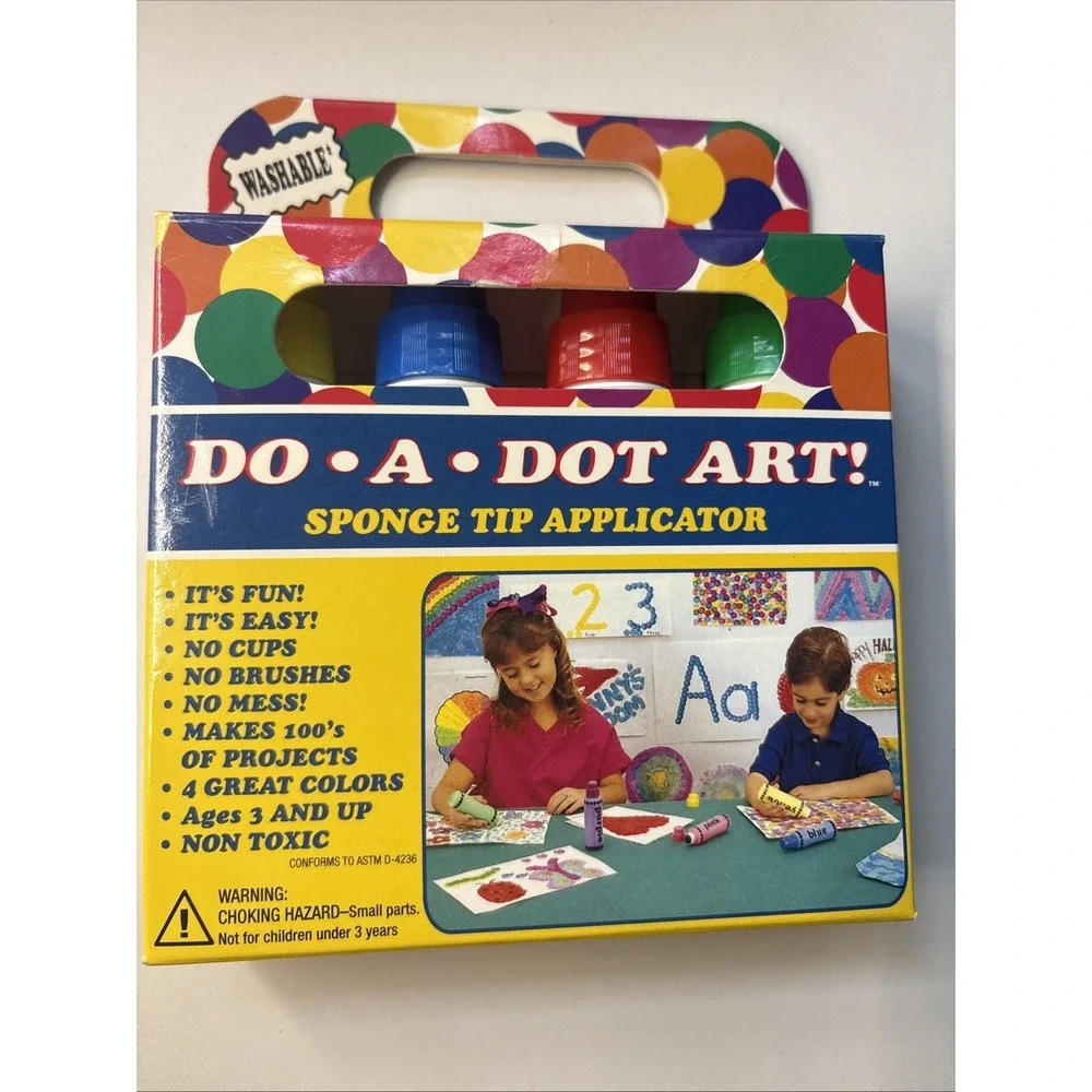 Do A Dot Art! Markers 4 Pack Rainbow Washable Paint Markers, Sponge Tip